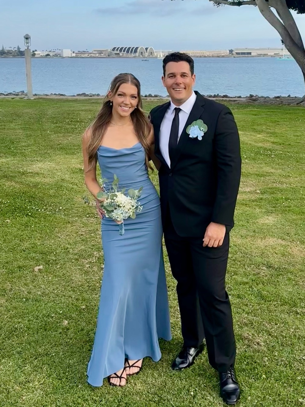 David’s Bridal steel blue bridesmaids dress in size 2 - Picture 8 of 8
